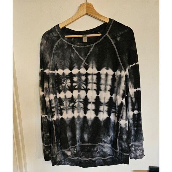 Green Tea Pull Over Size Large Tie dye Black Long Sleeve - Picture 1 of 8